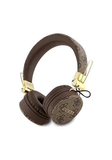 Kulak Üstü Bluetooth Kulaklık Guess Lisanslı Pu Deri Ayarlanabilir Tasarım Kahverengi