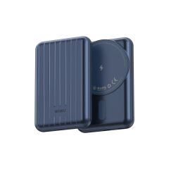 Wiwu Taşınabilir Wireless Şarj ve Pd Hızlı Şarj Özellikli Powerbank Wiwu PP02 15W 5000MAH Mavi