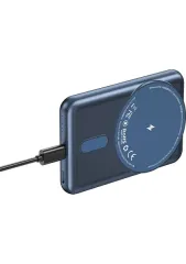 Wiwu Taşınabilir Wireless Şarj ve Pd Hızlı Şarj Özellikli Powerbank Wiwu PP02 15W 5000MAH Mavi