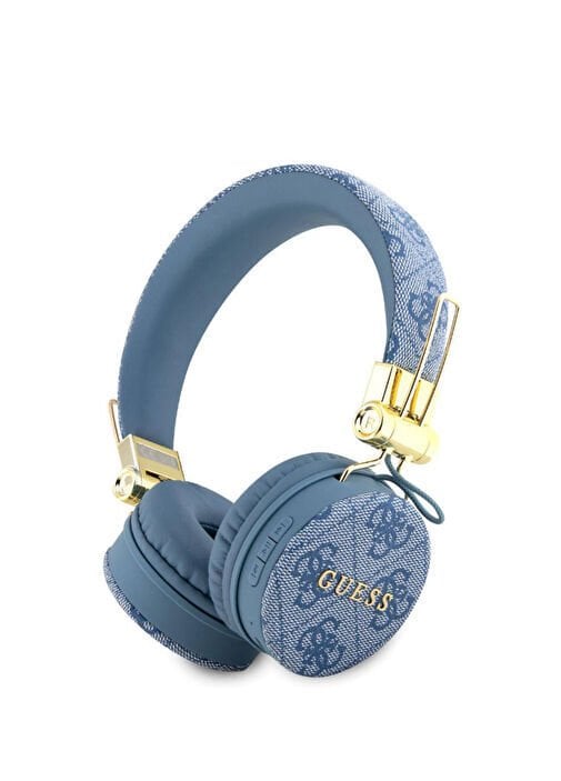 Guess Metal Logo 4G Patterned Blue 5.3 Over-Ear Bluetooth Headphones
